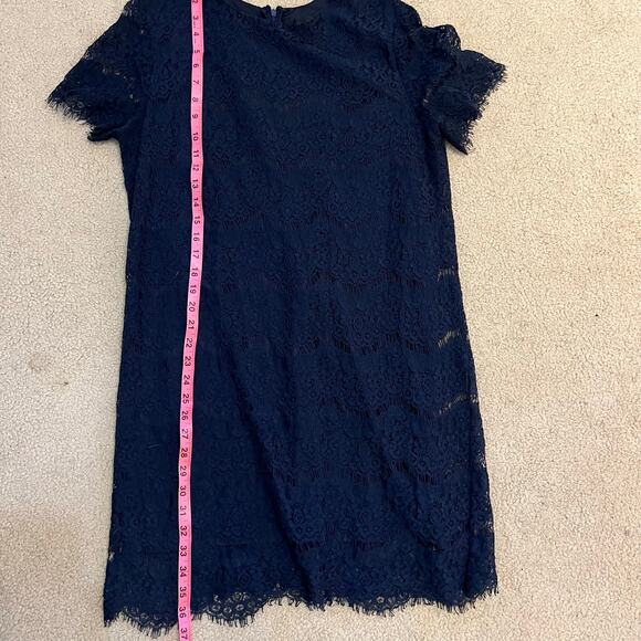 Lulus Women's Navy Blue Lace Shift Dress Size Large Wedding Guest Special Event - Picture 7 of 10